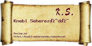 Knebl Seherezádé névjegykártya